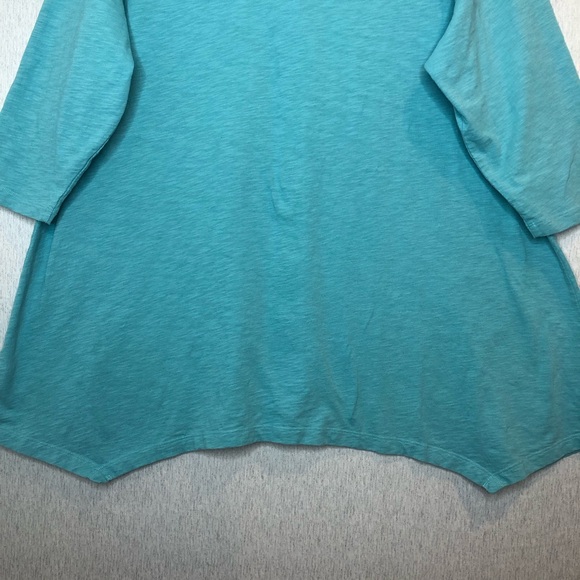 Soft Surroundings Danielle Button Top 3/4 Sleeve Turquoise Size 1X - Picture 10 of 14